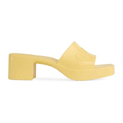 gucci yellow rubber sandals|Gucci closed toe sandals.